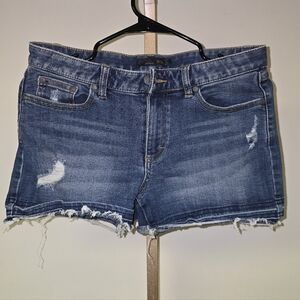 Prana Distressed Blue Jean Shorts